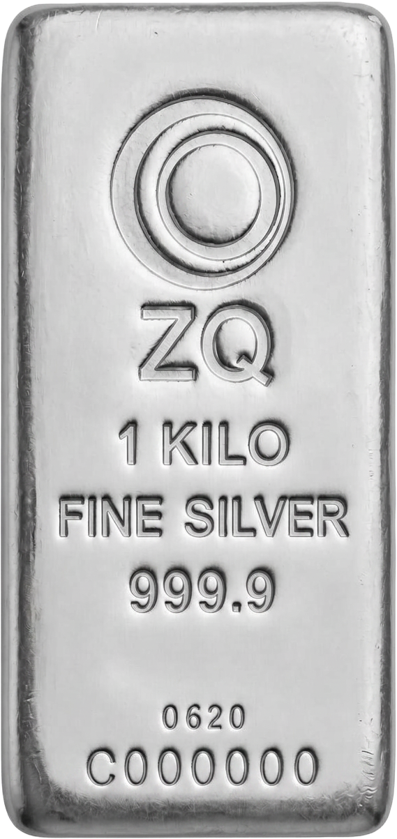 ZQ 1 kg 999.9 fine silver cast bar